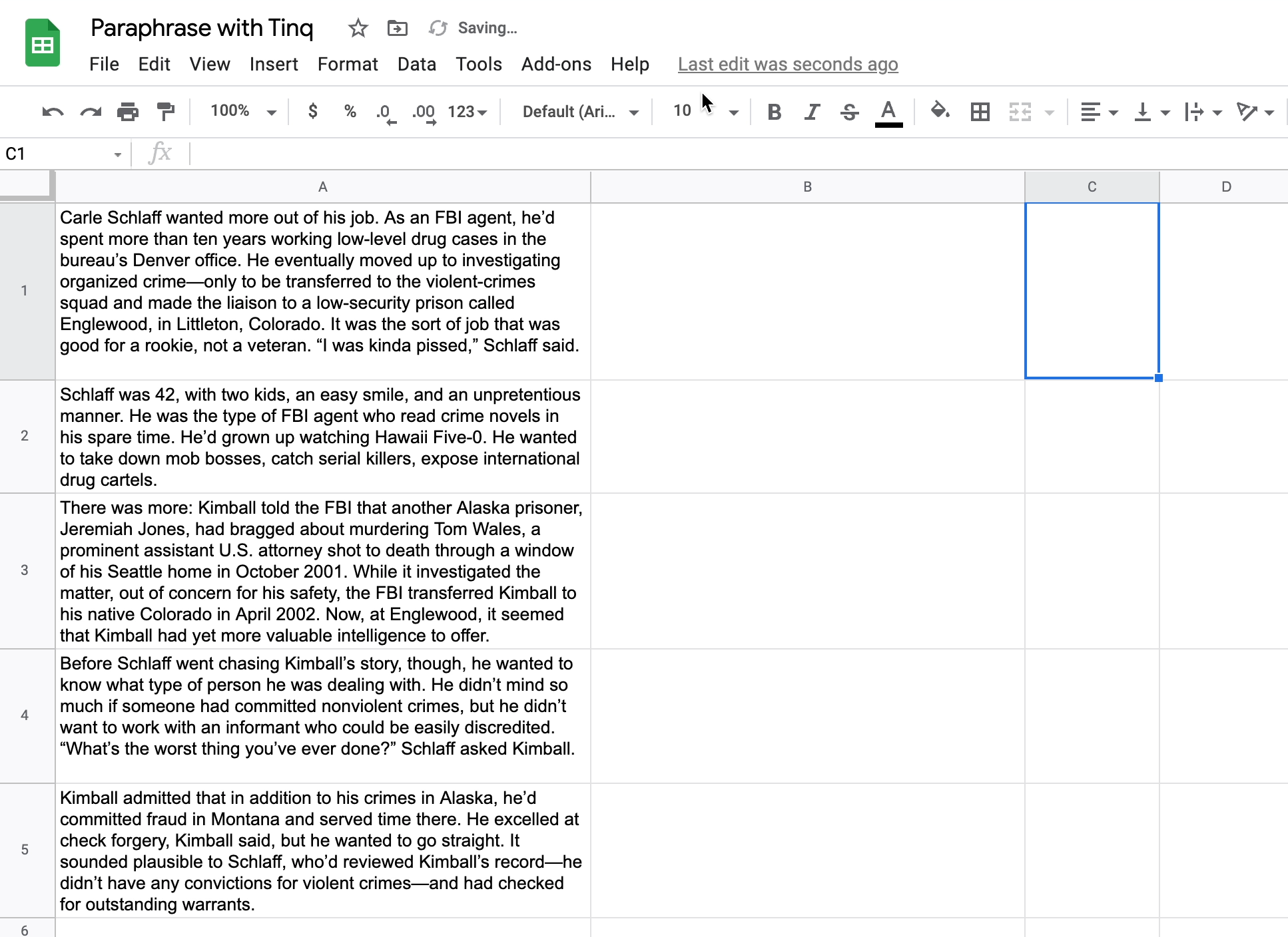 How to use Tinq in Google Sheets