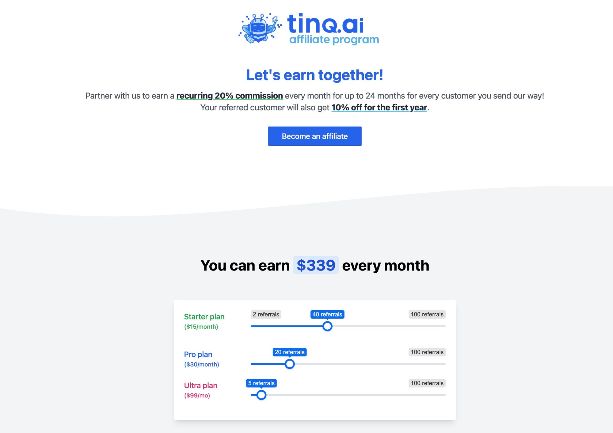 Tinq.ai's affiliate program